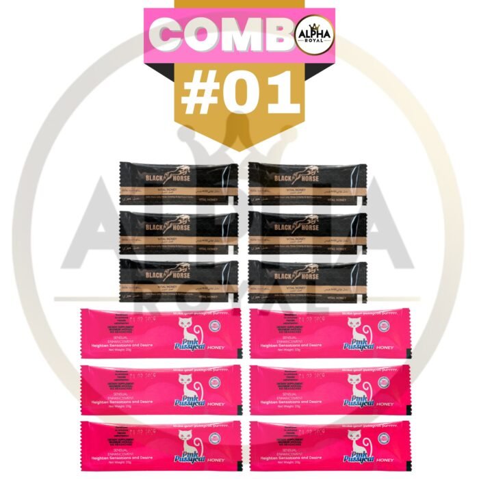 Combo #01: Black Horse Honey & Pink Pussycat Honey, 12 per Pack - Image 1