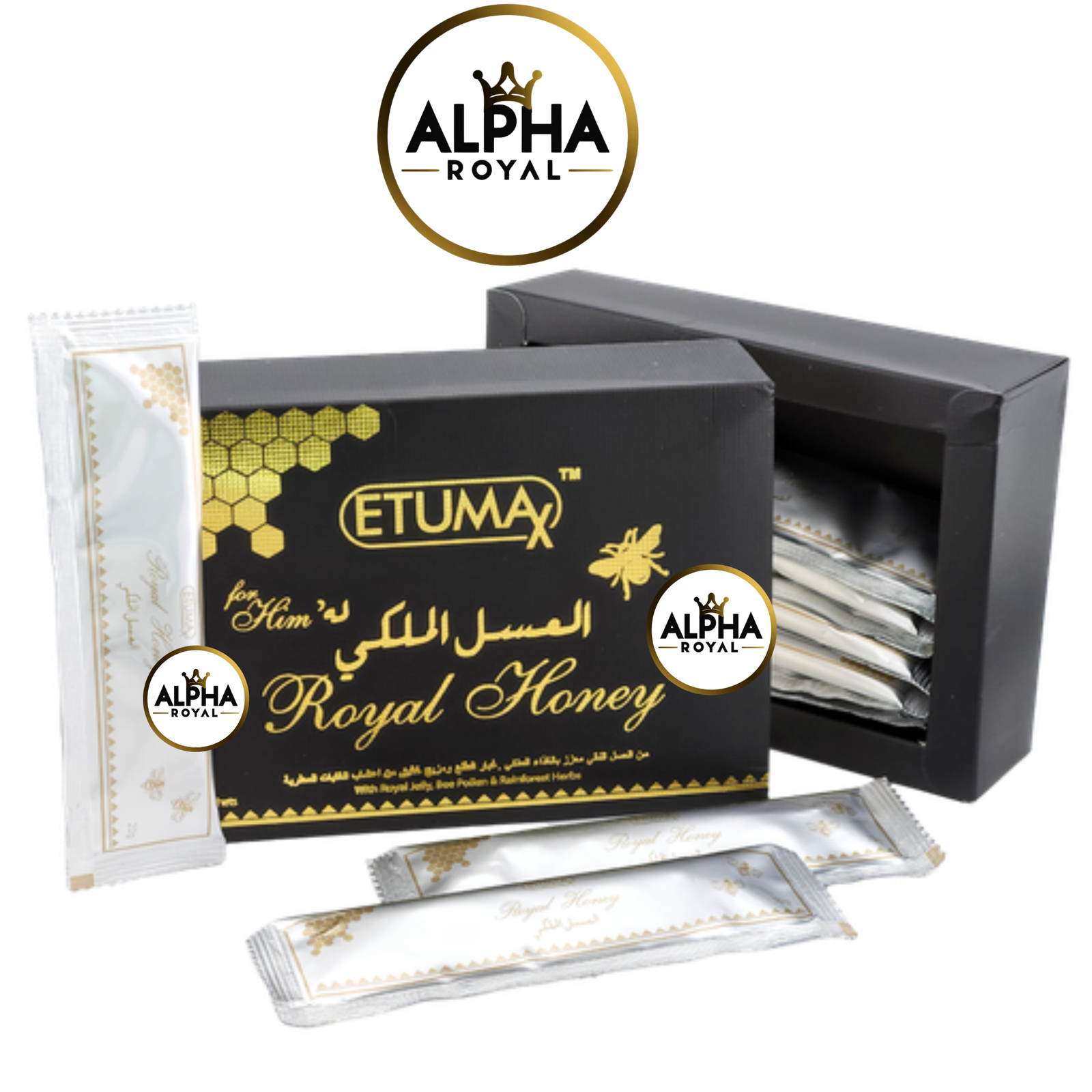 ALPHA ROYAL HONEY PRODUCTS (1) Etumax Royal Honey for Him – Premium Vitality Blend (12 Sachets) - Image 1