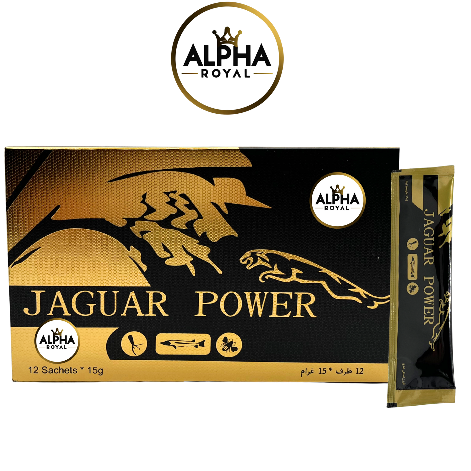 ALPHA ROYAL HONEY PRODUCTS (13) Jaguar Power Honey – Premium Strength Vitality Blend (12 Sachets) - Image 1