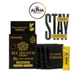 Bee Magnum Starter Kit Condoms - 3 Extra Large Condoms + 1 Honey Pack - Image 3