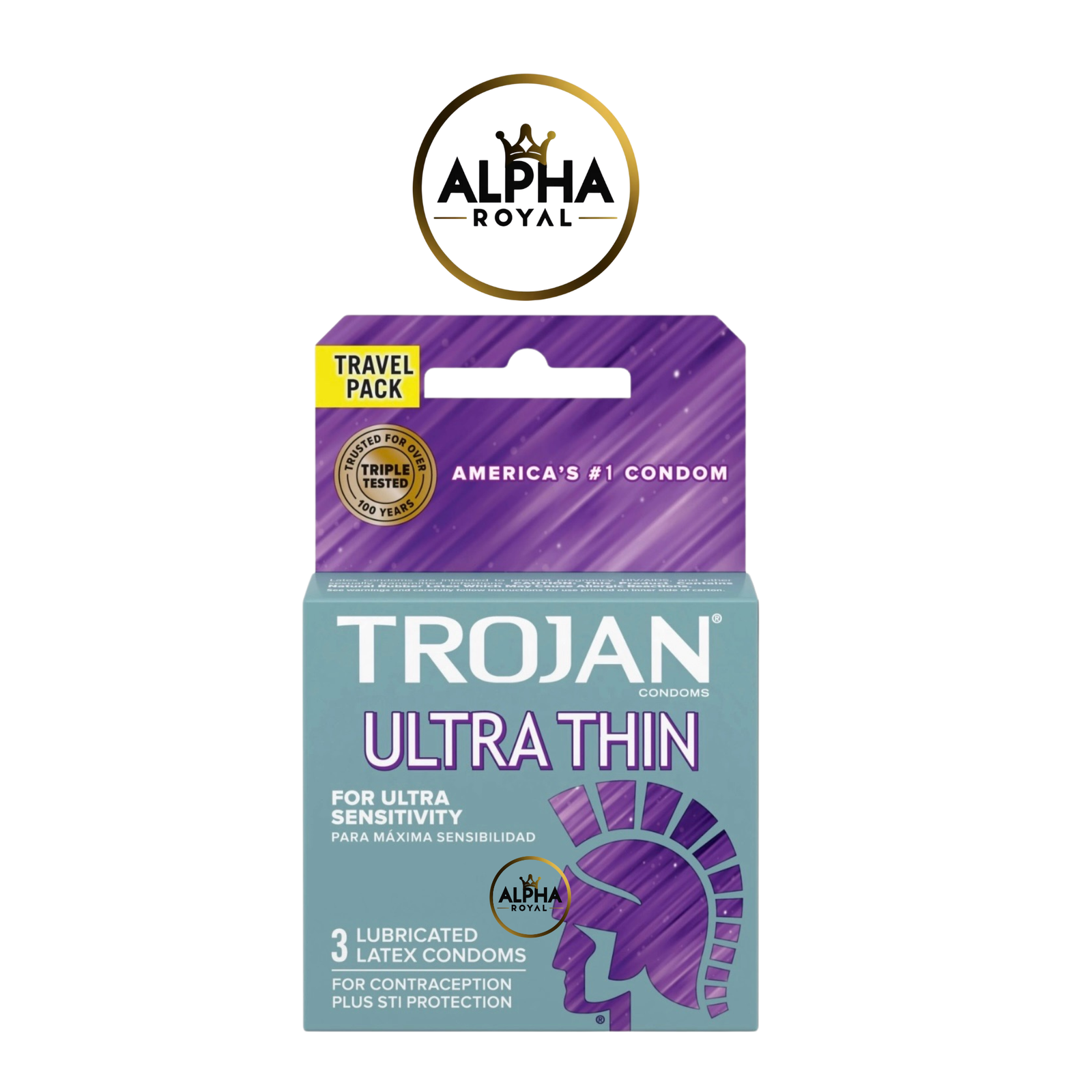 Untitled design (48) Trojan Ultra Thin Condoms – Lubricated (3 Pack) - Image 1