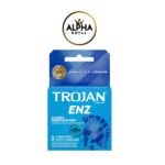 Trojan ENZ Blue Classic Reservoir End Condoms – Lubricated (3 Pack)